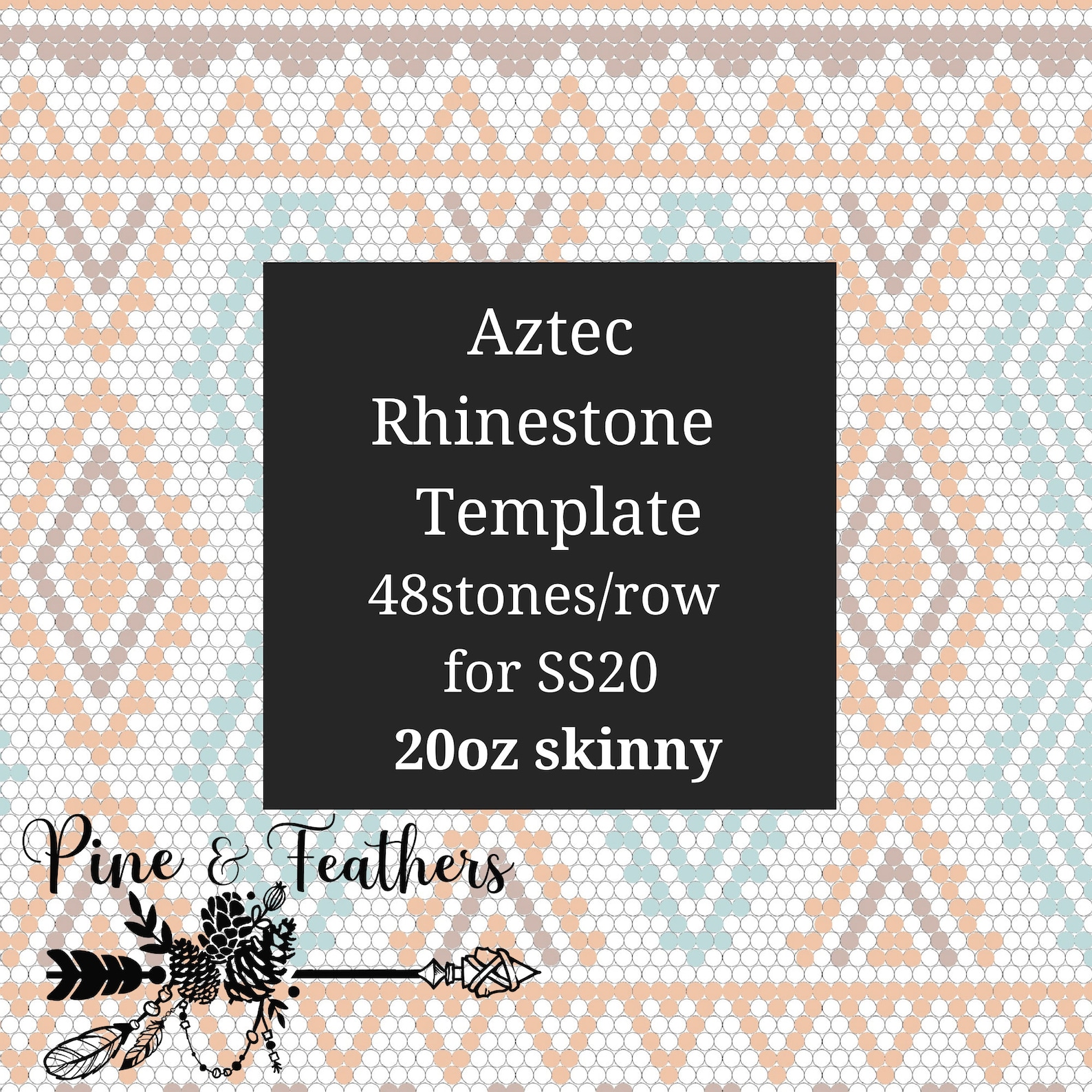 Aztec Pattern Frame Stone Aztec Rhinestone Template 48 Stones per Row SS20 - Etsy