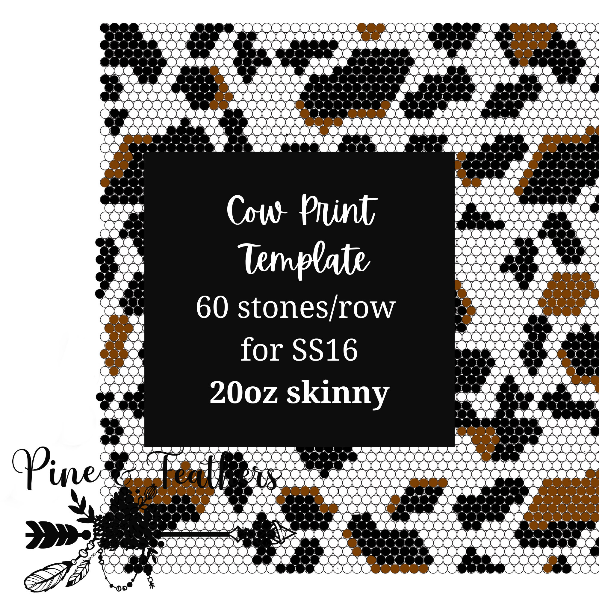 Honeycomb Cow Print Rhinestone Template 60 Stones 20oz SS16 - Etsy