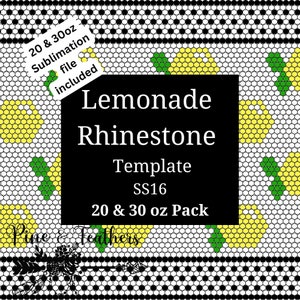 Lemonade Rhinestone Template Pack SS16 including 20 and 30oz Sublimation File