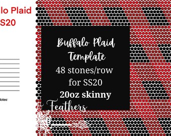 Buffalo Plaid Strass Vorlage 48 Steine 20oz SS20