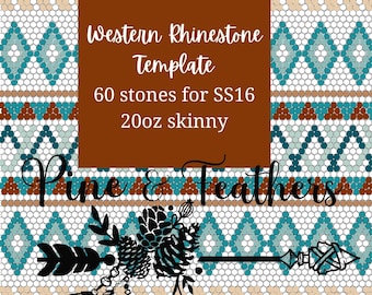 Cow Western Rhinestone Template 60 Stones per Row SS16 - Etsy