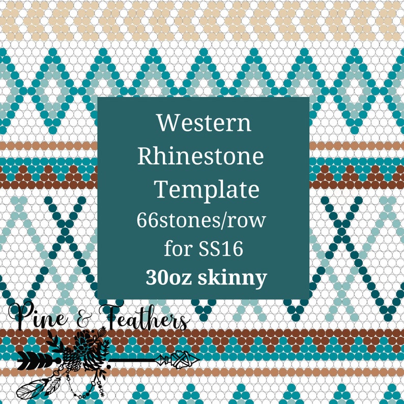 Western Rhinestone Template 66 Stones per Row SS16 30oz - Etsy
