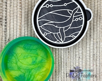 Whale Stained Glass Silicone Mold, Freshie Bead Pouring Mold