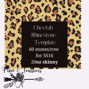 Cheetah Print Rhinestone Template 60 Stones 20oz SS16