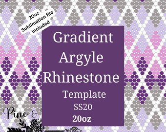 Gradient Argyle Rhinestone Template 49 Stones Per Row SS20 Sublimation file included