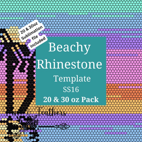 Beachy Rhinestone Template Pack SS16 including 20 & 30oz Sublimation File