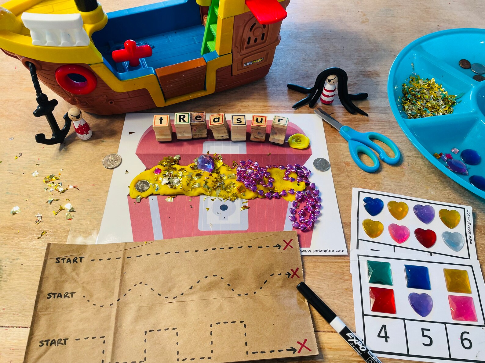 Summer Playdough Mats Printable Play Dough Mats Mermaid Play Etsy