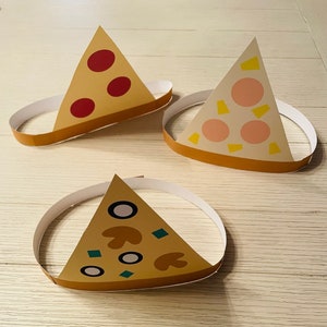 Pizza Party Crowns, Pizza Party Paper Hats, Pizza Party Hats to Color, Pizza Party Activity, Pizza Party Craft