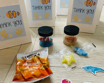 Under the Sea Favor Bag Labels, Under the Sea Birthday Thank You Bag Labels