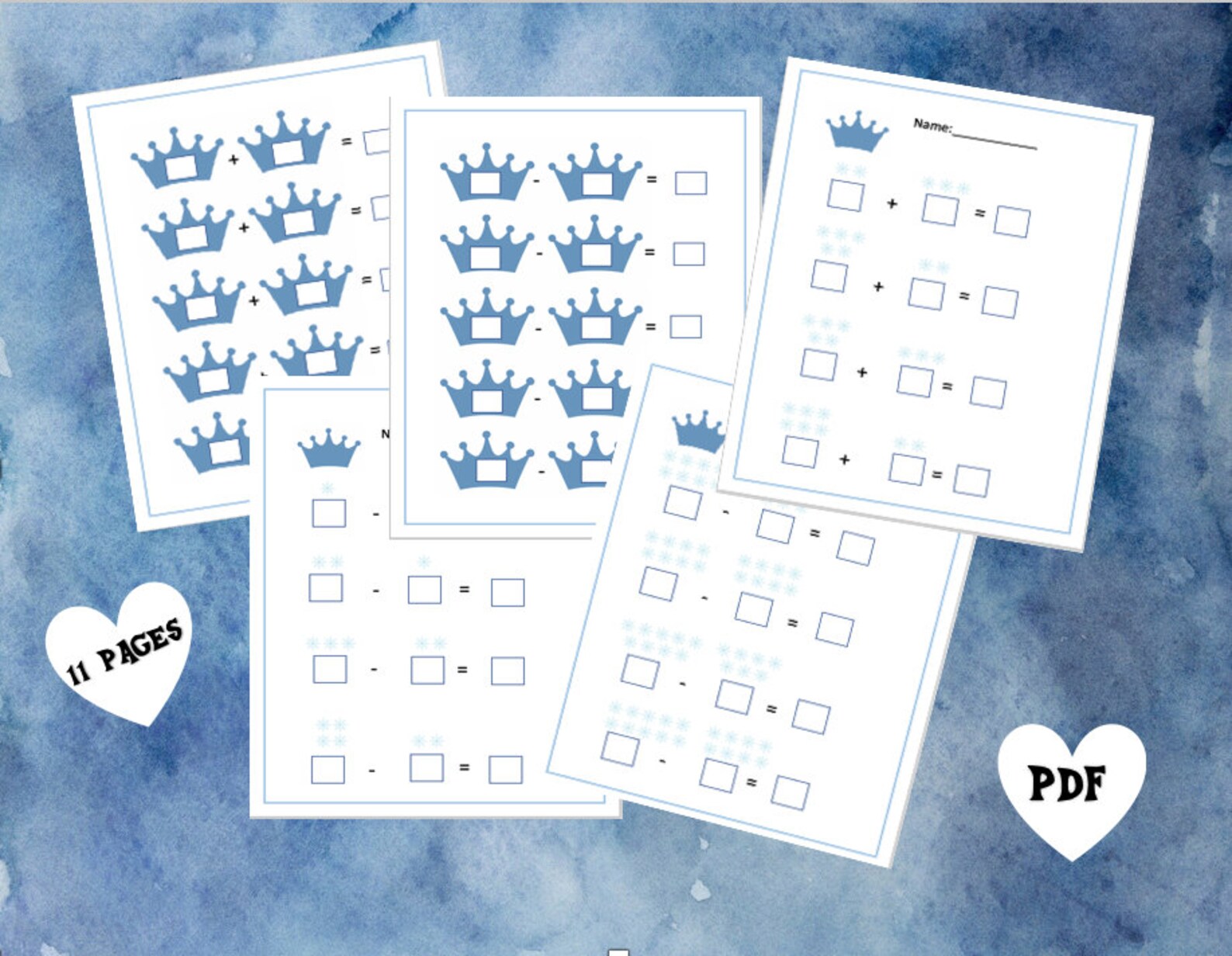 Kindergarten Math Worksheets Simple Addition and Subtraction | Etsy