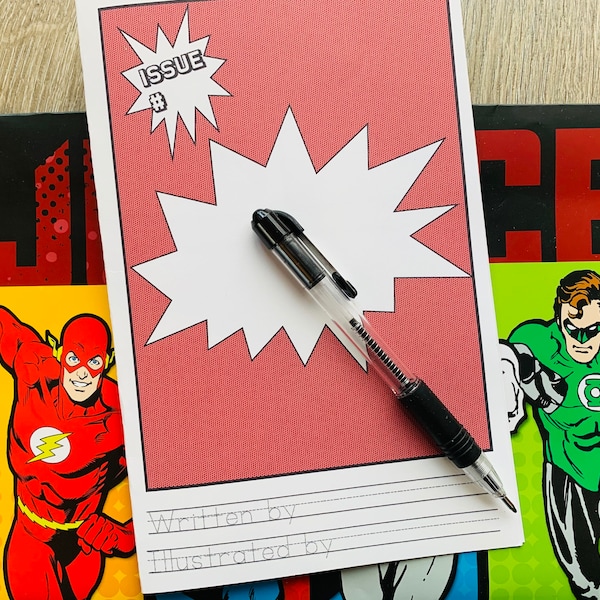 Printable Comic Book for Kids, Full Page Comic Blanks, Half Page Comic Template, Create Your Own Comic Activity for Kids, Draw Cartoons