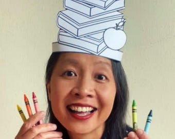 Back to School Hat Craft, Book Fair Craft, Book Party Hat