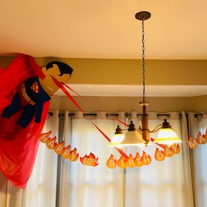 Fire Happy Birthday Banner, Printable Flame Party Banner, Firefighter Party Fire Banner, Camping Party Banner, Superhero Party Banner