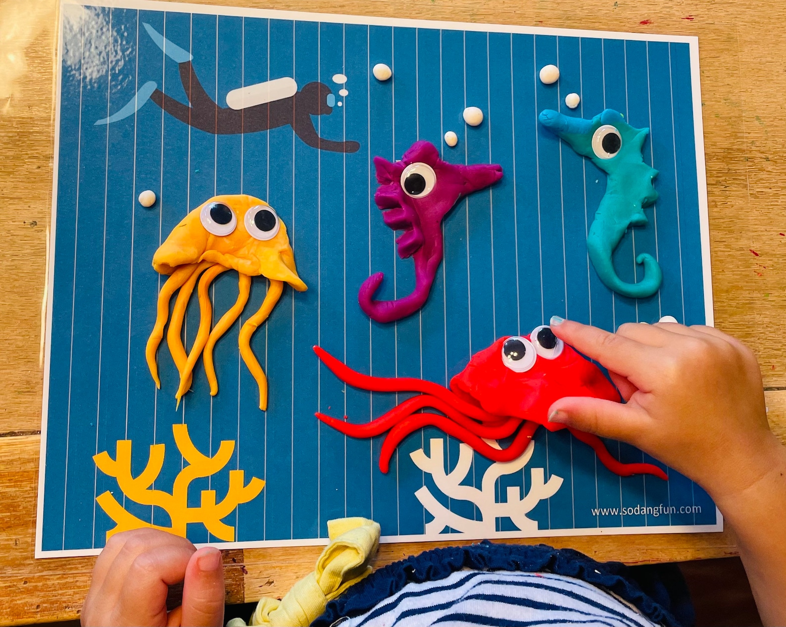 Summer Playdough Mats Printable Play Dough Mats Mermaid Play Etsy