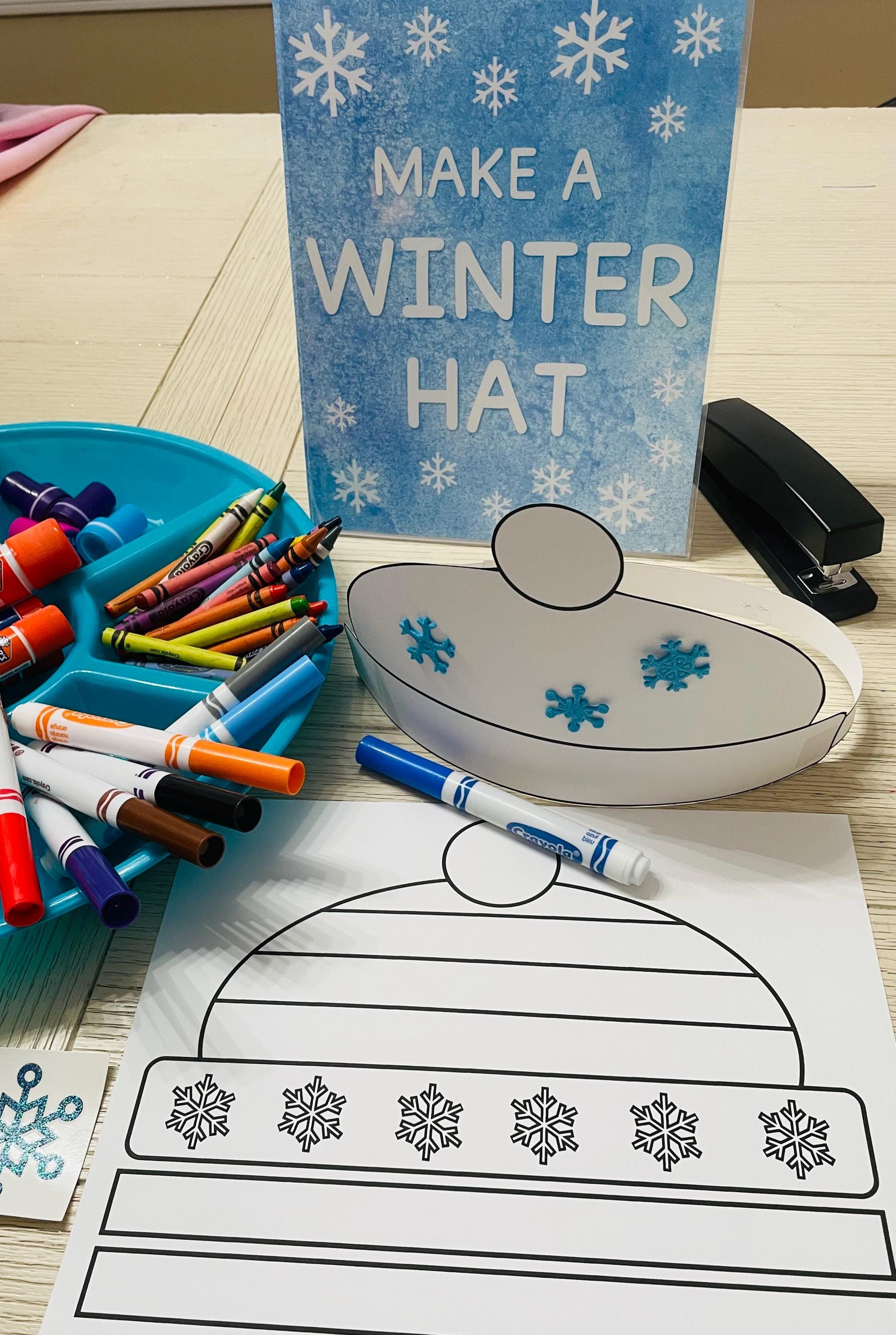 Winter Coloring Hats, Set of 5