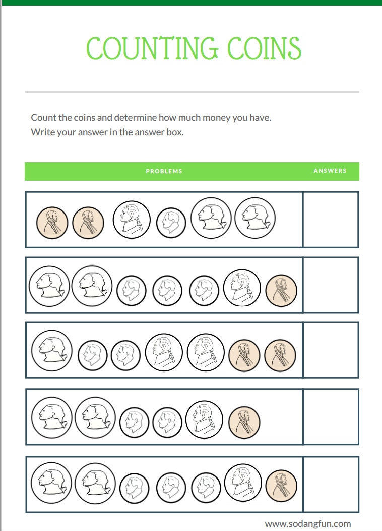 counting coins worksheets money math activities for etsy singapore