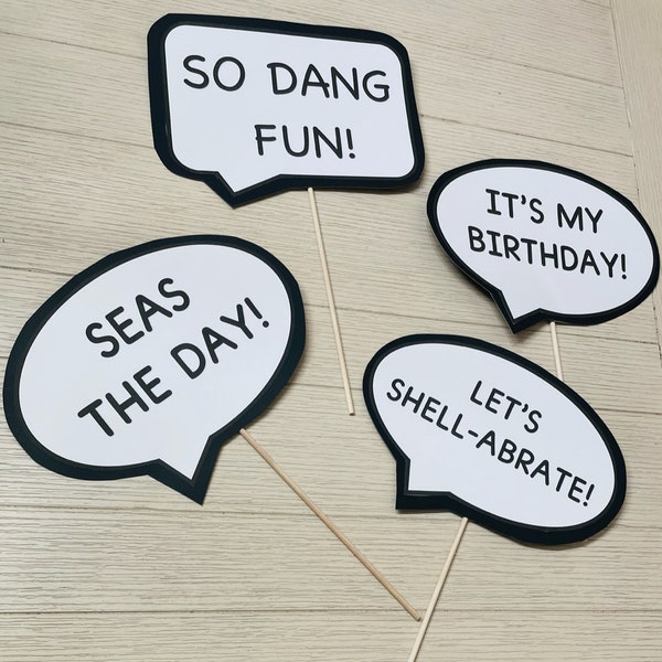 Personalized Under the Sea Birthday Photo Props, Set of 24