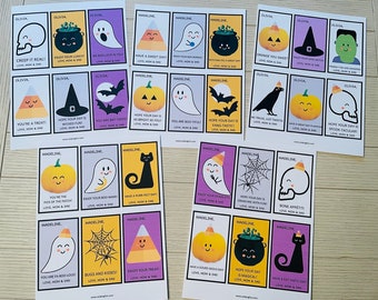 Personalized Halloween Lunch Box Notes, Set of 30