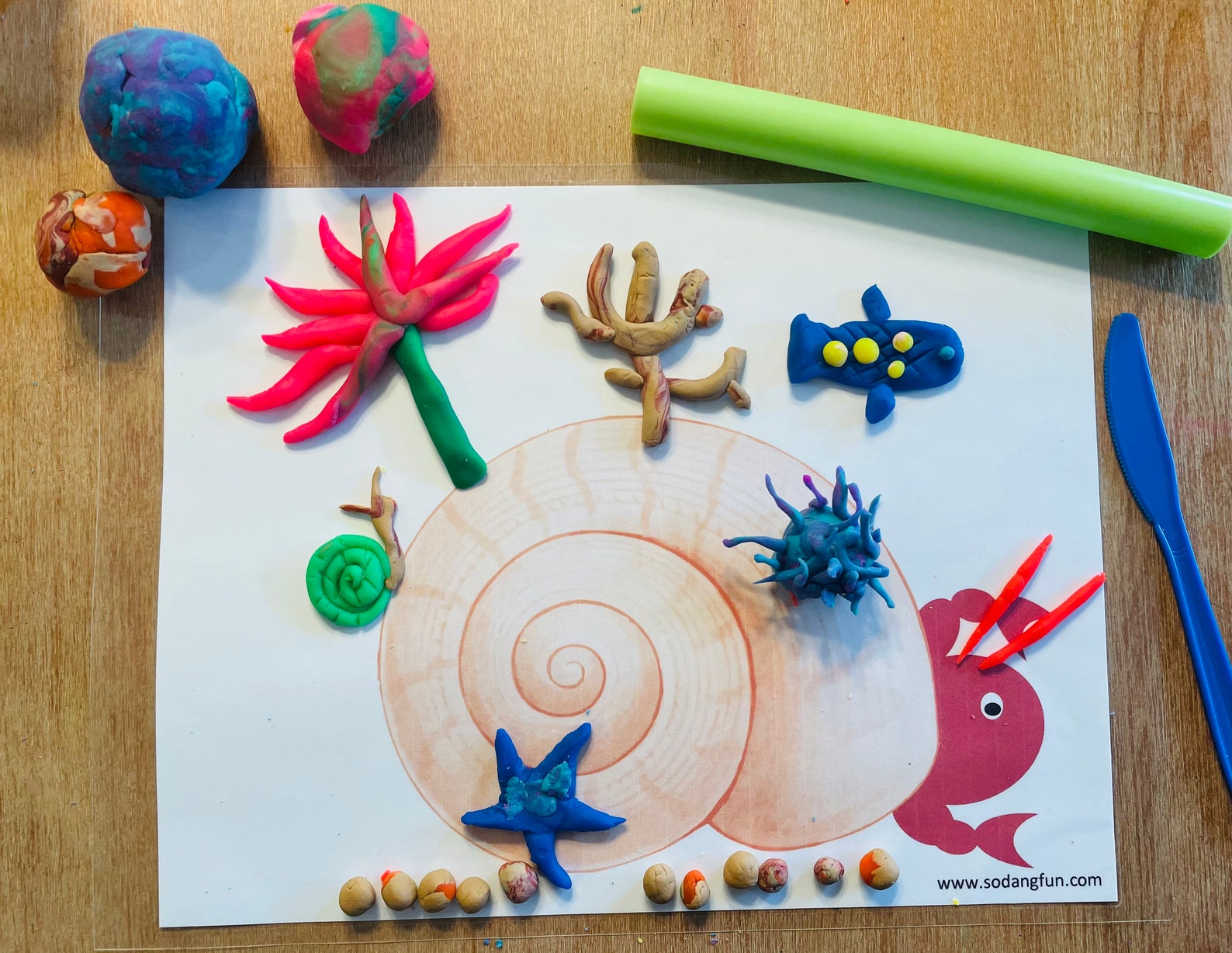 Summer Playdough Mats Printable Play Dough Mats Mermaid Play Etsy