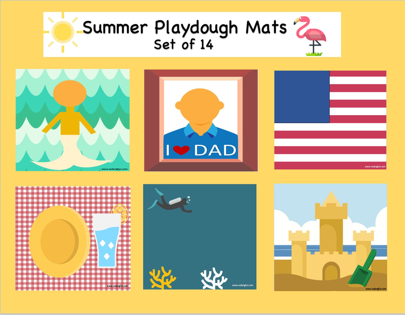 Summer Playdough Mats Printable Play Dough Mats Mermaid Play Etsy
