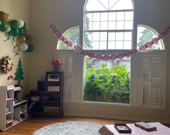 Personalized Mushroom Birthday Banner