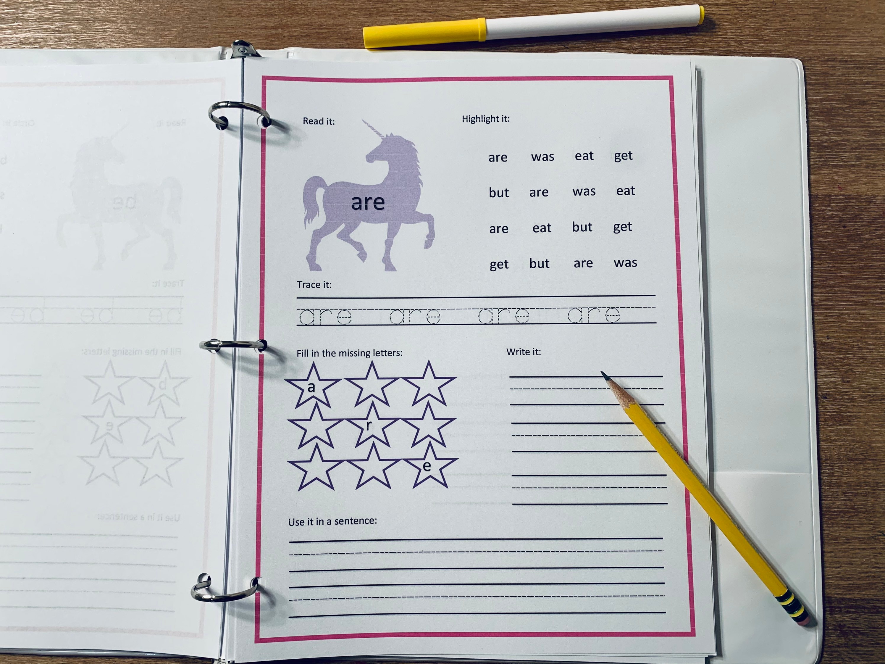 Sight Word Worksheets Kindergarten Sight Words Workbook | Etsy