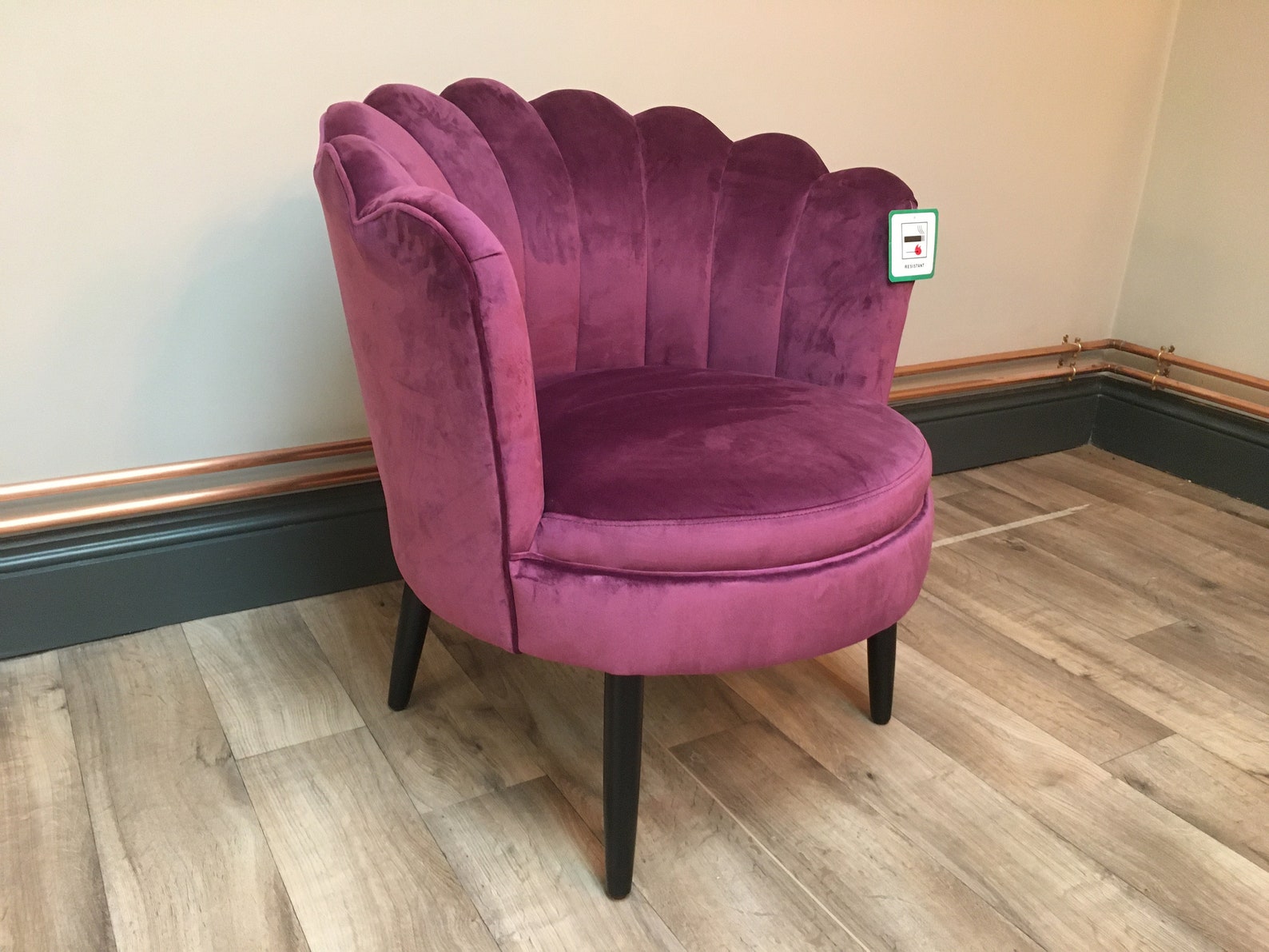 Plum Velvet Chair with Fluted Back Etsy