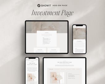 Motherhood Photographer Investment Page: Showit Pricing Guide Template
