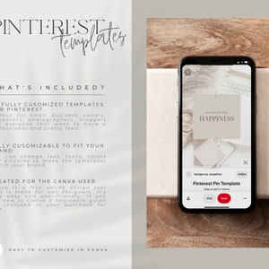 Pinterest Templates for Canva in Neutral Colors. Boho Style. Pinterest Design that will Help You with Social Media Marketing. image 2