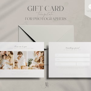 Photography Gift Card Canva Template | Gift Card Template | Gift Certificate | Canva Template | Photography Template | Beige and White color