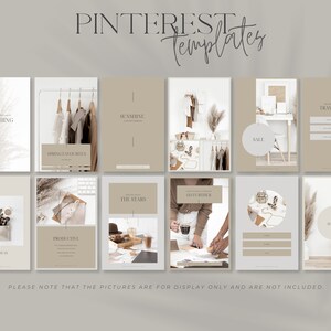 Pinterest Templates for Canva in Neutral Colors. Boho Style. Pinterest Design that will Help You with Social Media Marketing. image 6