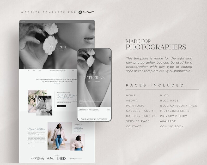 Showit Website Template for Photographers Wedding image 2