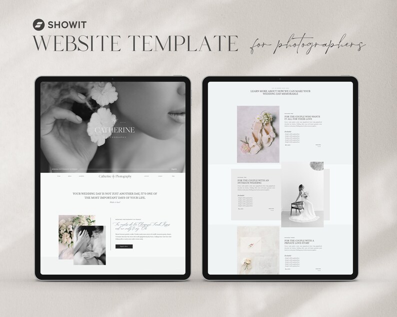 Showit Website Template for Photographers Wedding image 1