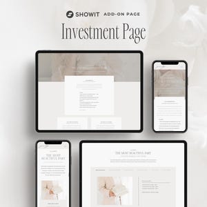 Motherhood Photographer Investment Page: Showit Pricing Guide Template