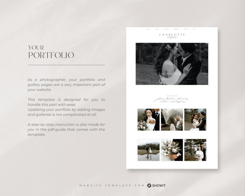 Showit Website Template for Photographers Wedding image 5