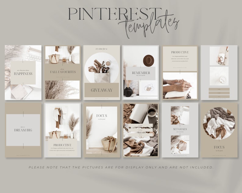 Pinterest Templates for Canva in Neutral Colors. Boho Style. Pinterest Design that will Help You with Social Media Marketing. image 5