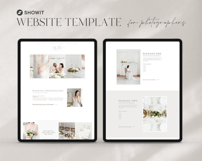 Showit Website Template for Photographers Wedding image 1