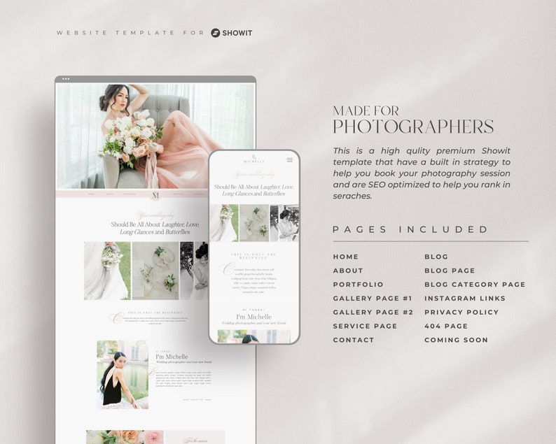 Showit Website Template for Photographers Wedding Photographer Website Template Photographer Website Web Design Showit Template image 2