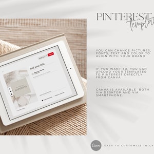 Pinterest Templates for Canva in Neutral Colors. Boho Style. Pinterest Design that will Help You with Social Media Marketing. image 3