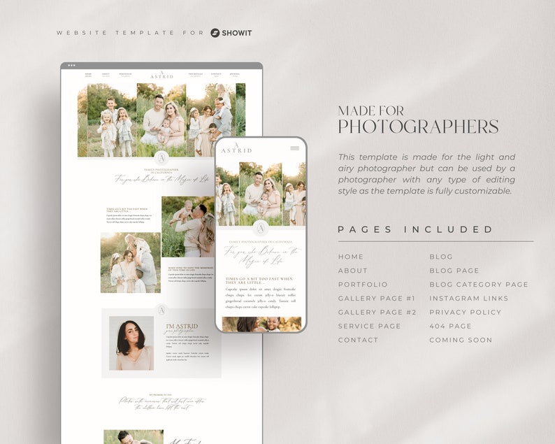 Showit Website Template for Photographers Family image 2