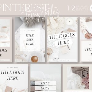 Pinterest Templates for Canva in Neutral and Pink Colors. Pinterest Design that will Help You with Social Media Marketing.