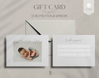 Photography Gift Card Canva Template: Gray & White (Digital File)
