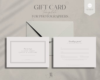 Photography Gift Card Canva Template: Beige & Gray (A6)