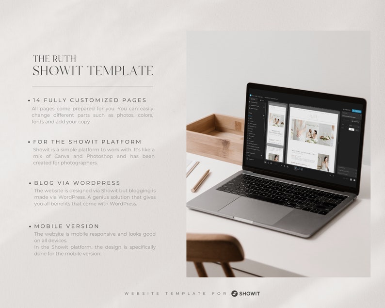 Showit Website Template for Photographers Wedding Photographer Website Template Photographer Website Web Design Showit Template image 3