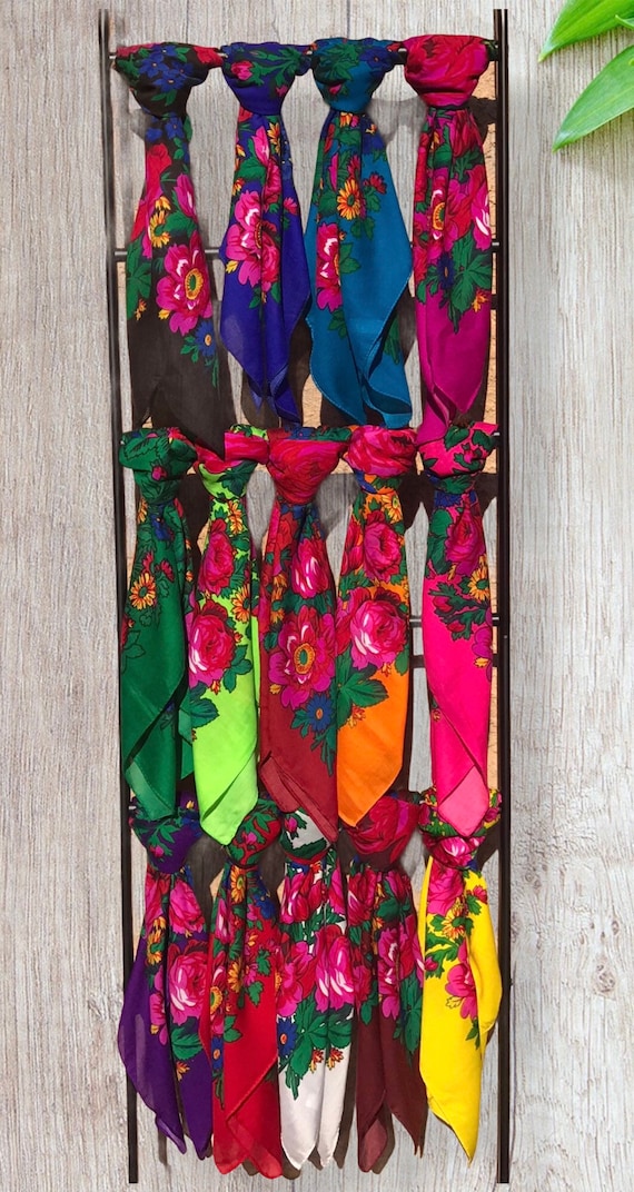 *old arabia ❀ grandma's floral C & S 29” Non-metallic Floral Scarf | Navajo Flower Scarf | Grandma