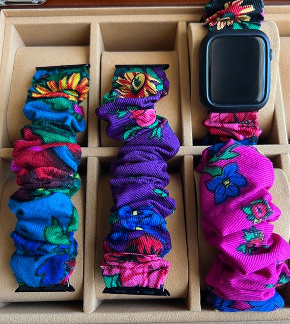 Floral Scrunchie Apple Watch Band, Masani Scarf Print - Etsy display picture 1