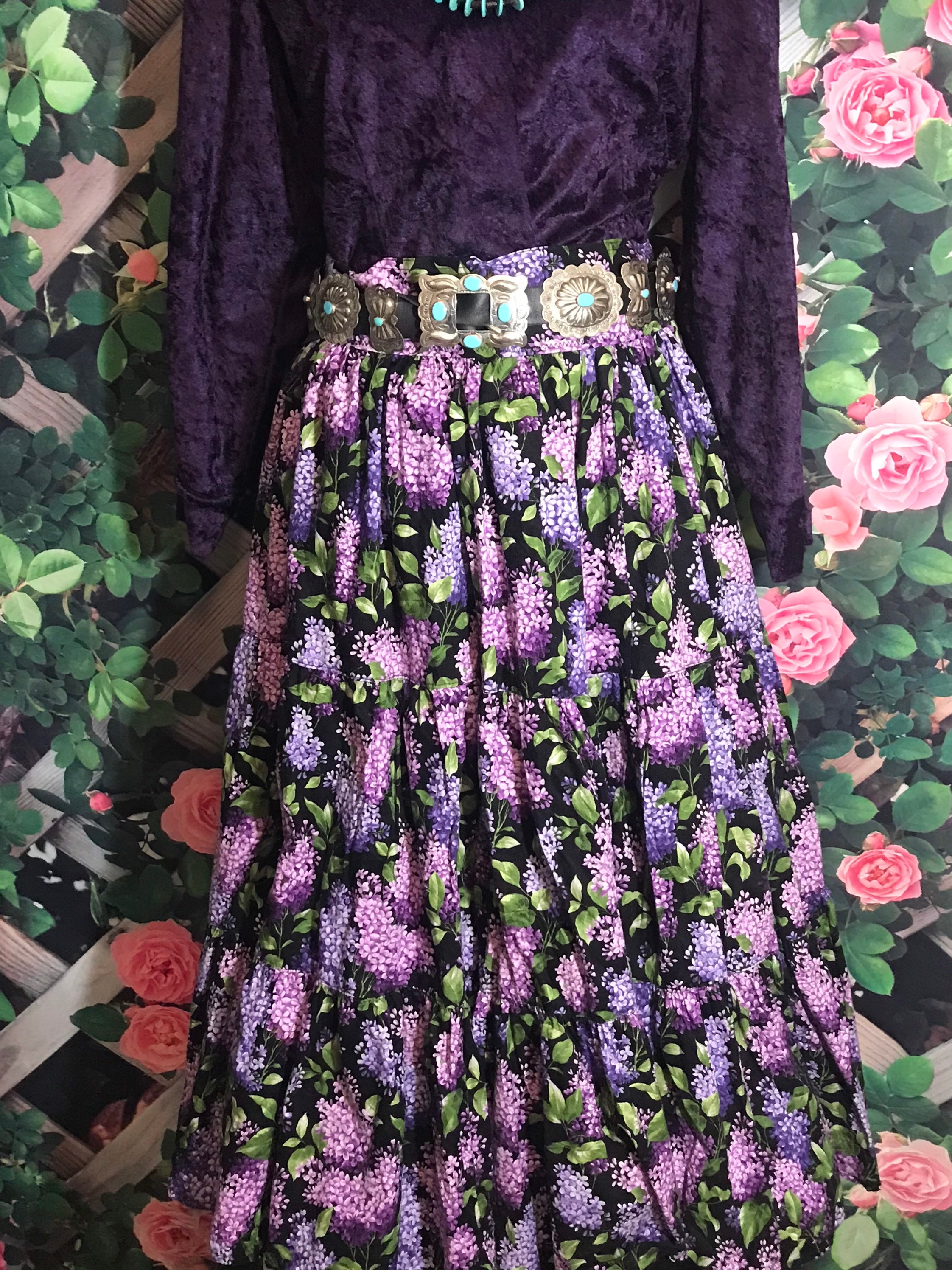 Cotton Floral Diné /Navajo Traditional Skirt Etsy