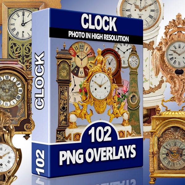 Clock Overlay, Clock face PNG, Clipart Wall clock PNG, Grandfather clock Overlays, Gold clock Clipart, Antique clock PNG, Longcase clock