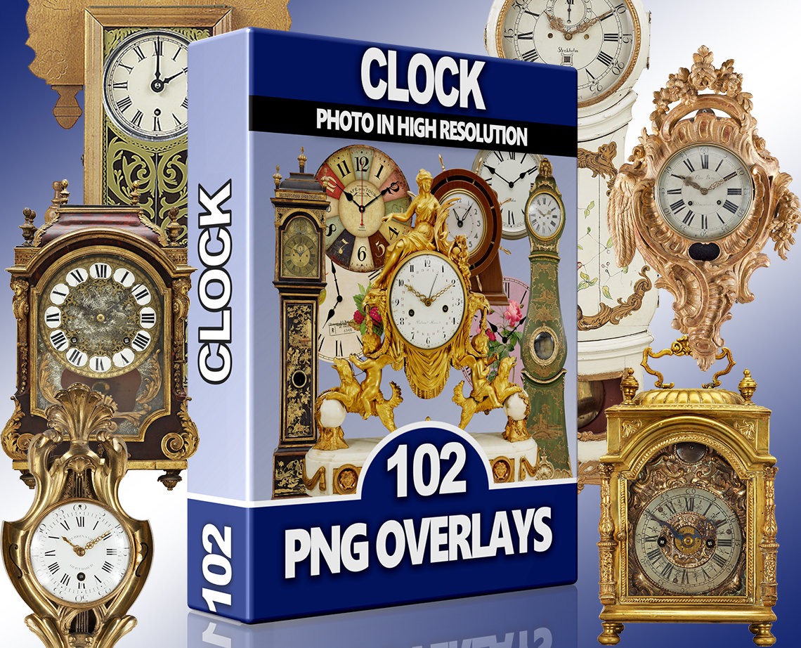Clock Overlay Clock Face PNG Clipart Wall Clock PNG Etsy UK
