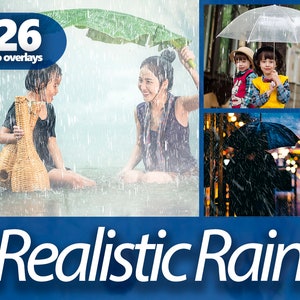 Rain PNG Photo Overlays – Realistic Rainfall Effects for Photoshop, Wedding Edits, Weather Mood & Dramatic Photography